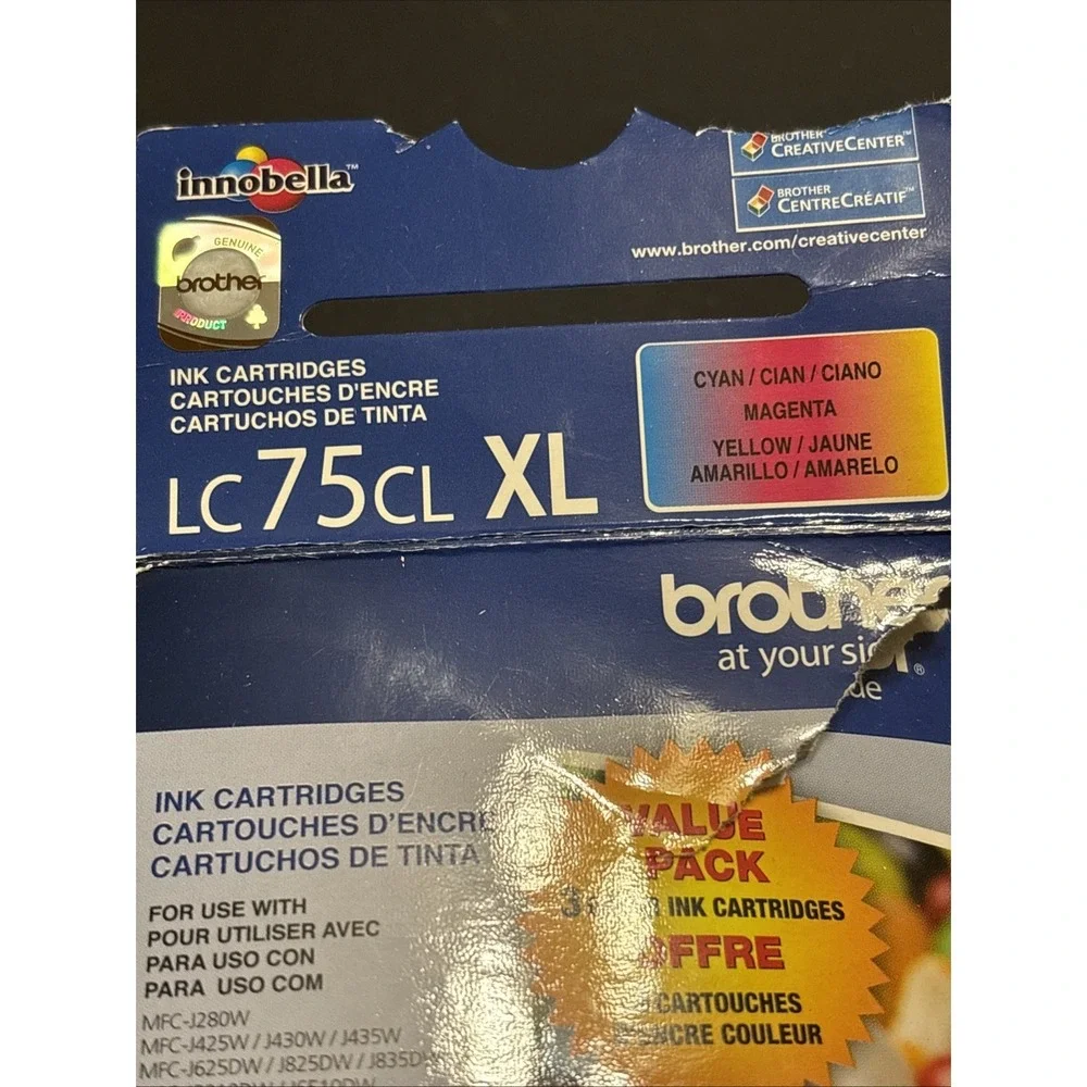 Genuine Brother LC75CL XL Color Ink 3-Pack OEM Sealed Expired 10/2013 LC753PKS